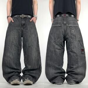 Vintage y2k faded carpenter rare grey cyber baggy wide leg archive jeans